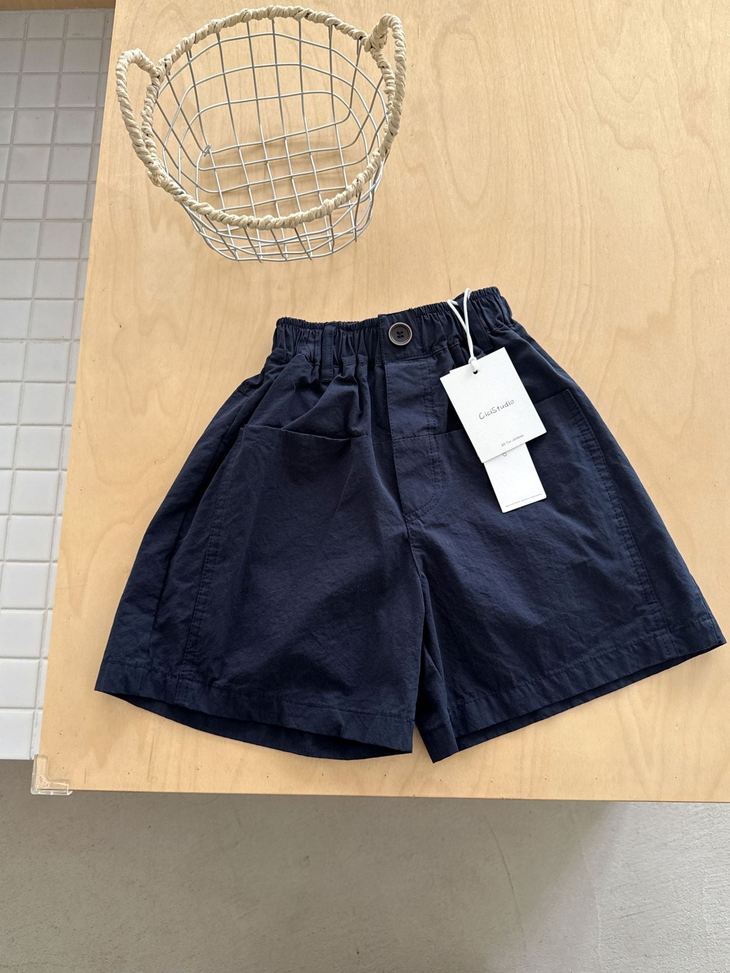 ワイド コットン ハーフパンツ プレッピースタイル【mh0013698】