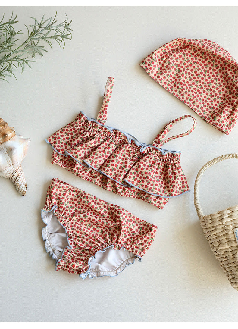 UPF50 Plus Cherry Heart Printed Bikini チェリー ハート 水着【mh0012596】
