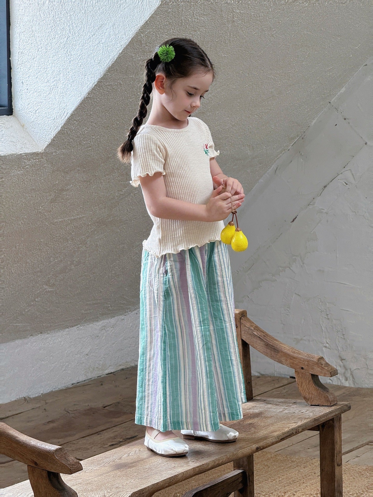 Striped Casual Loose Wide-leg Pants ストライプ ロングパンツ【mh0013414】