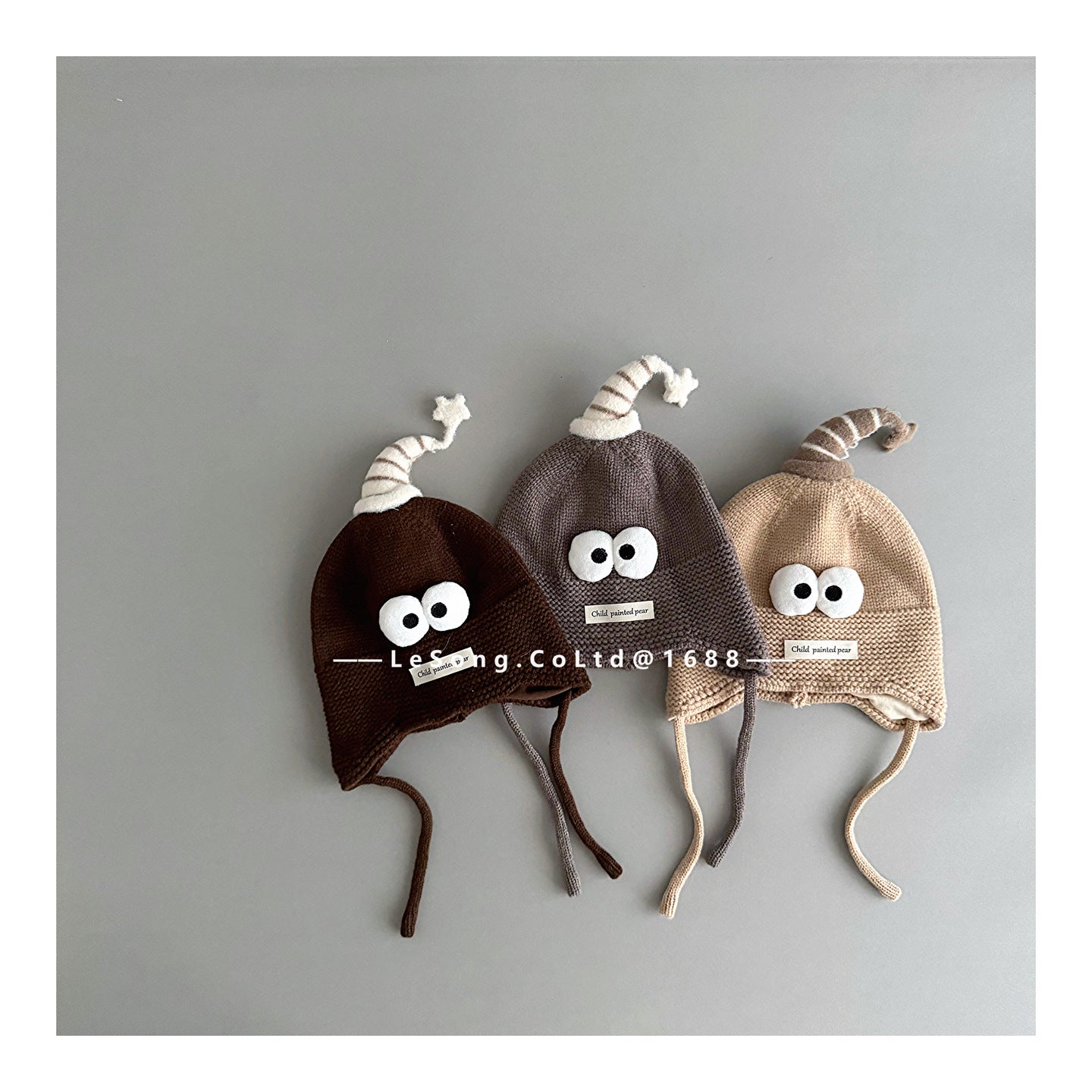 ベビー帽子 アイボール 目玉ワッペン ニットキャップ【mh0011826】