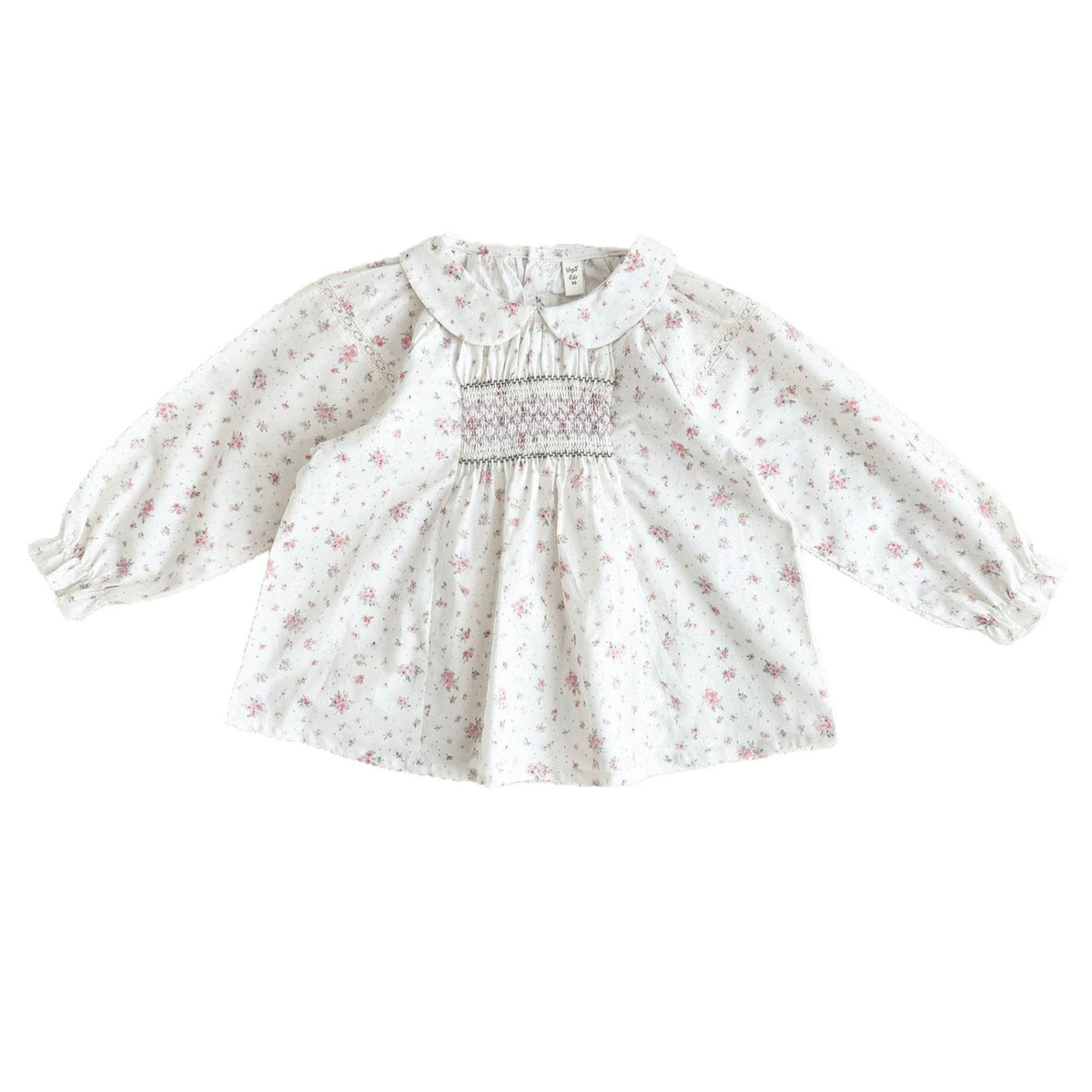 Kids' Floral Smock Ruffled Long-Sleeve Blouse【mh0014610】