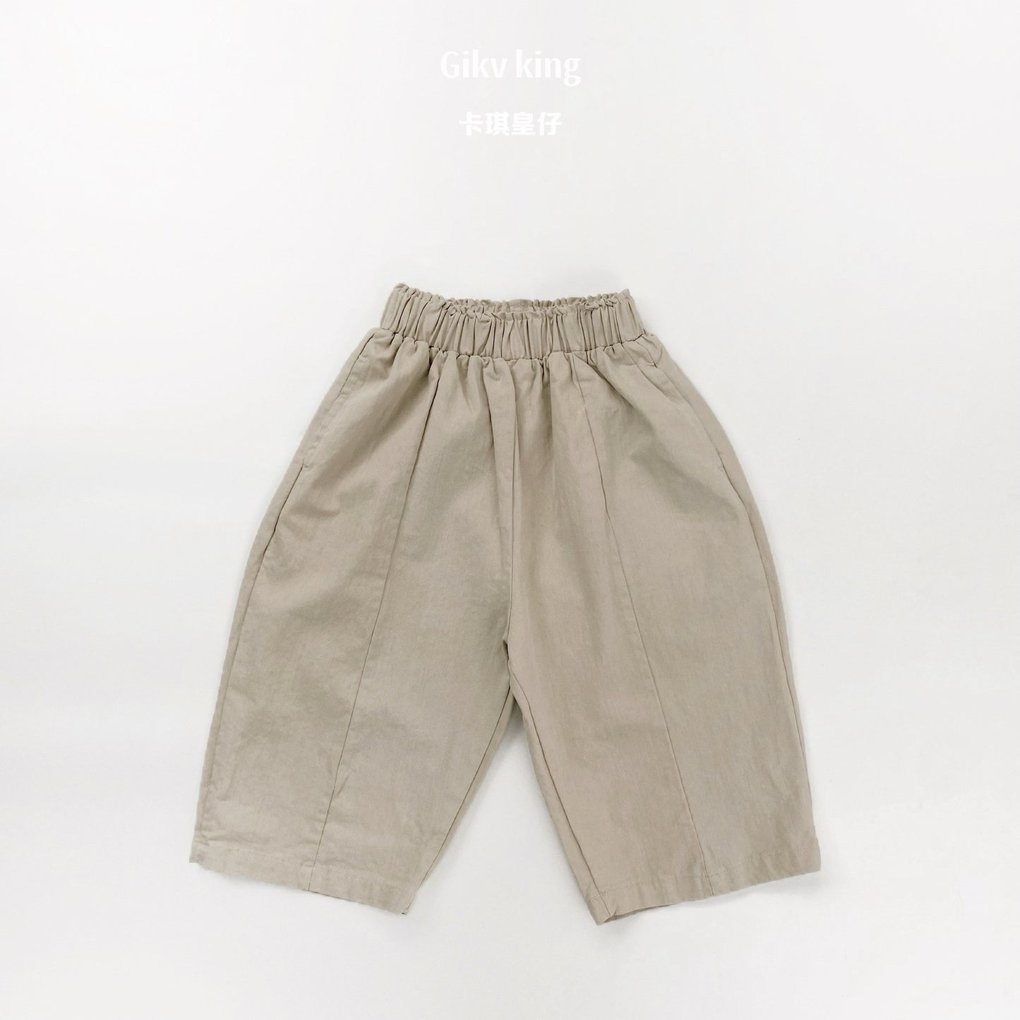 Woven Cotton Elastic Waist Tapered Pants Daily Tapered Pants [mh0012564]