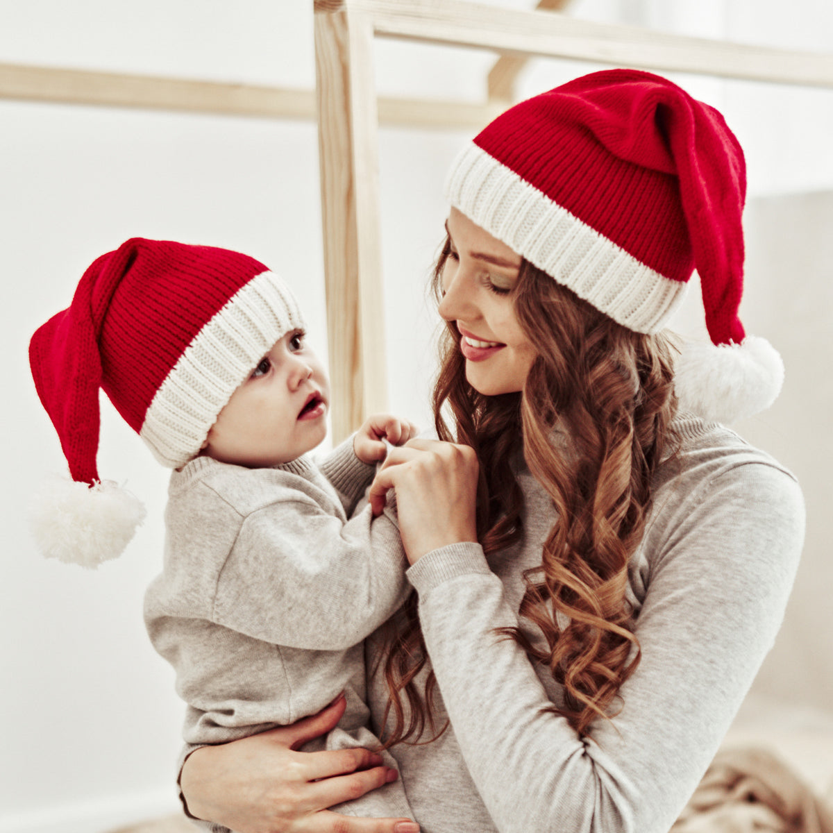 Baby Kids Knit Santa Pom-pom Hat Knit Cap 【mh0000889】