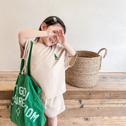 Kids Dinosaur One-Point Short-Sleeve T-Shirt & Shorts Set [mh0000881]