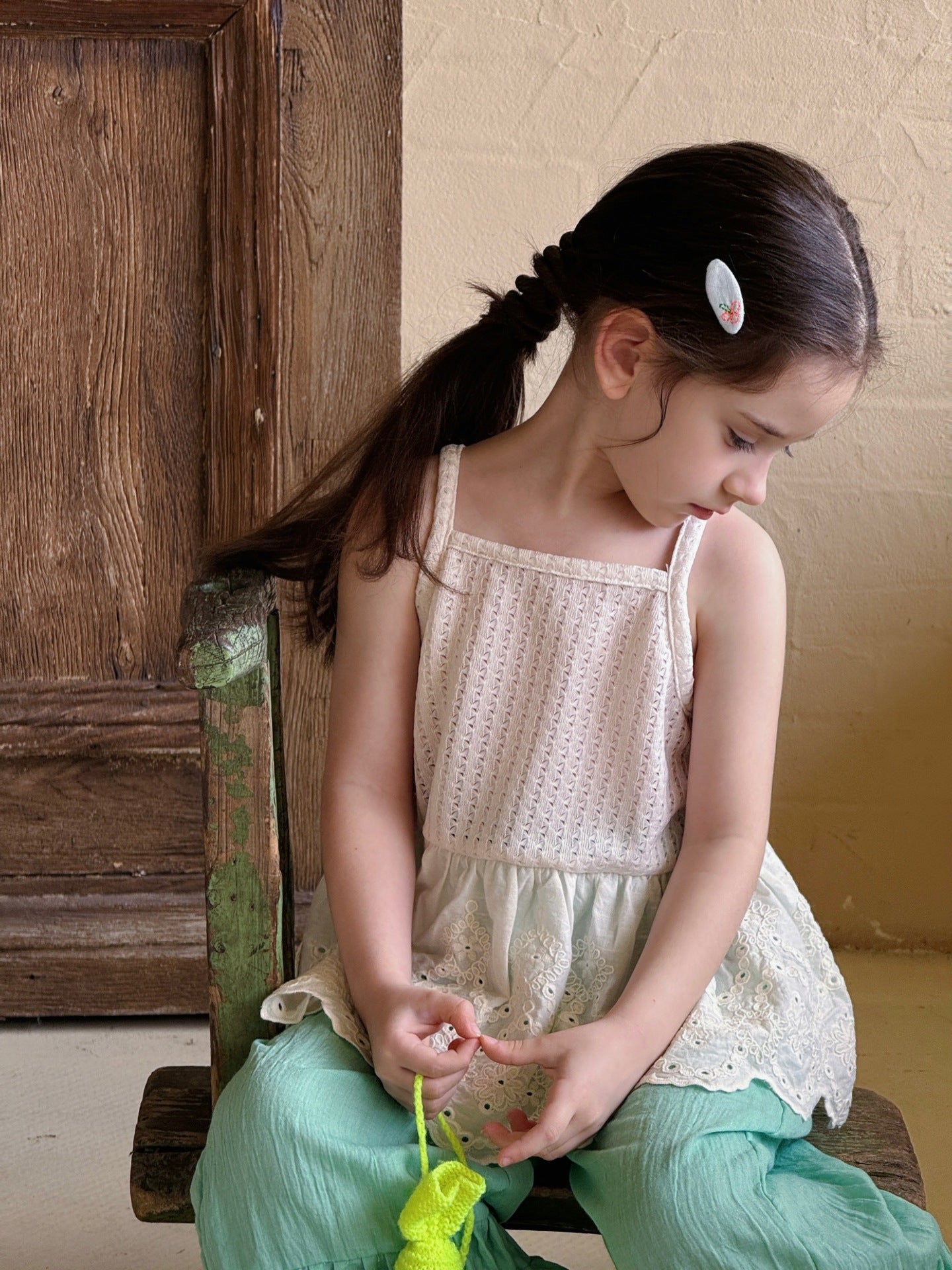 Eyelet Lace Ruffle Camisole Top チュニック キャミソール トップス【mh0013409】