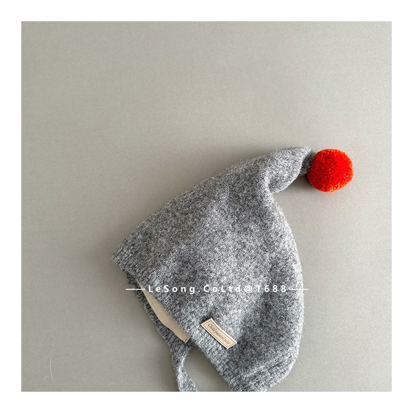 ベビー帽子 ぽんぽん付き 小人キャップ ピクシーハット【mh0011812】