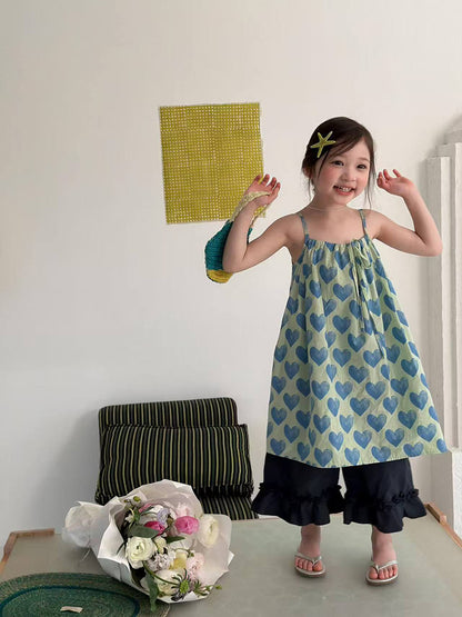 Heart Print Camisole Dress ハート柄 キャミワンピース【mh0013119】