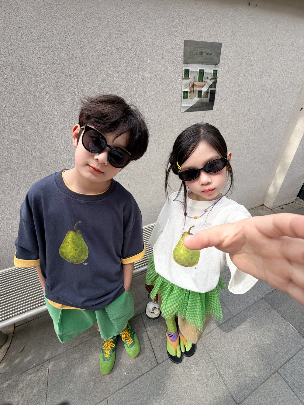 Pear Graphic Cotton Tee 洋梨 プリント半袖Tシャツ【mh0013525】