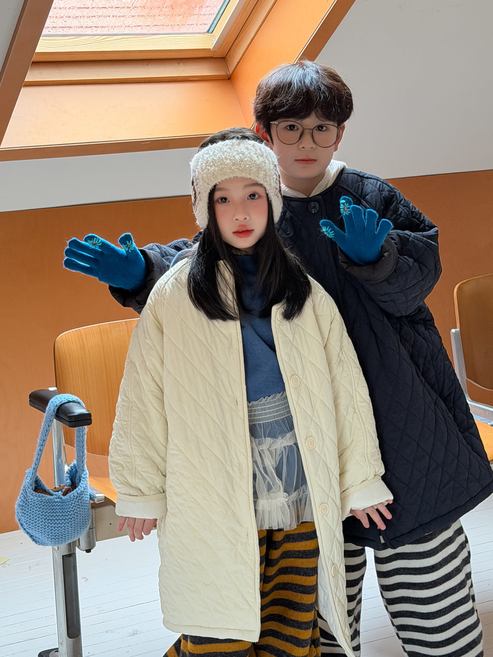 ミドル丈キルトコート キルティング ノーカラー アウター【mh0011878】