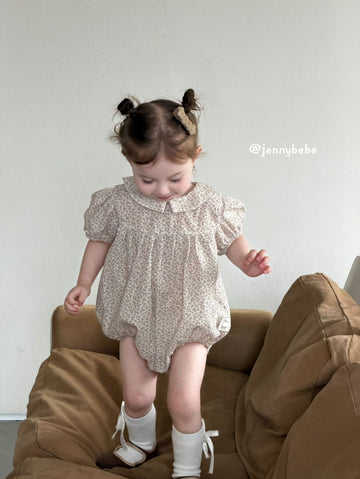 Floral Puff Sleeve Romper 花柄 パフスリーブ ロンパース【mh0012528】