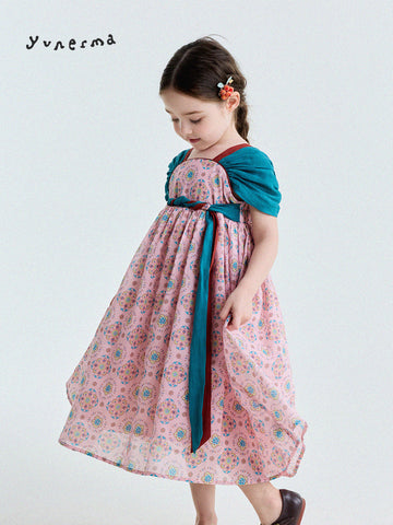 Ethnic Floral Print Dress オリエンタル調 プリントワンピース【mh0013172】