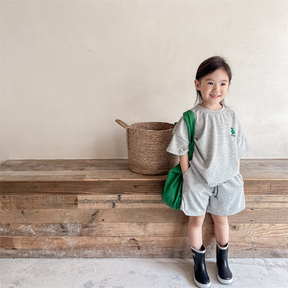Kids Dinosaur One-Point Short-Sleeve T-Shirt & Shorts Set [mh0000881]