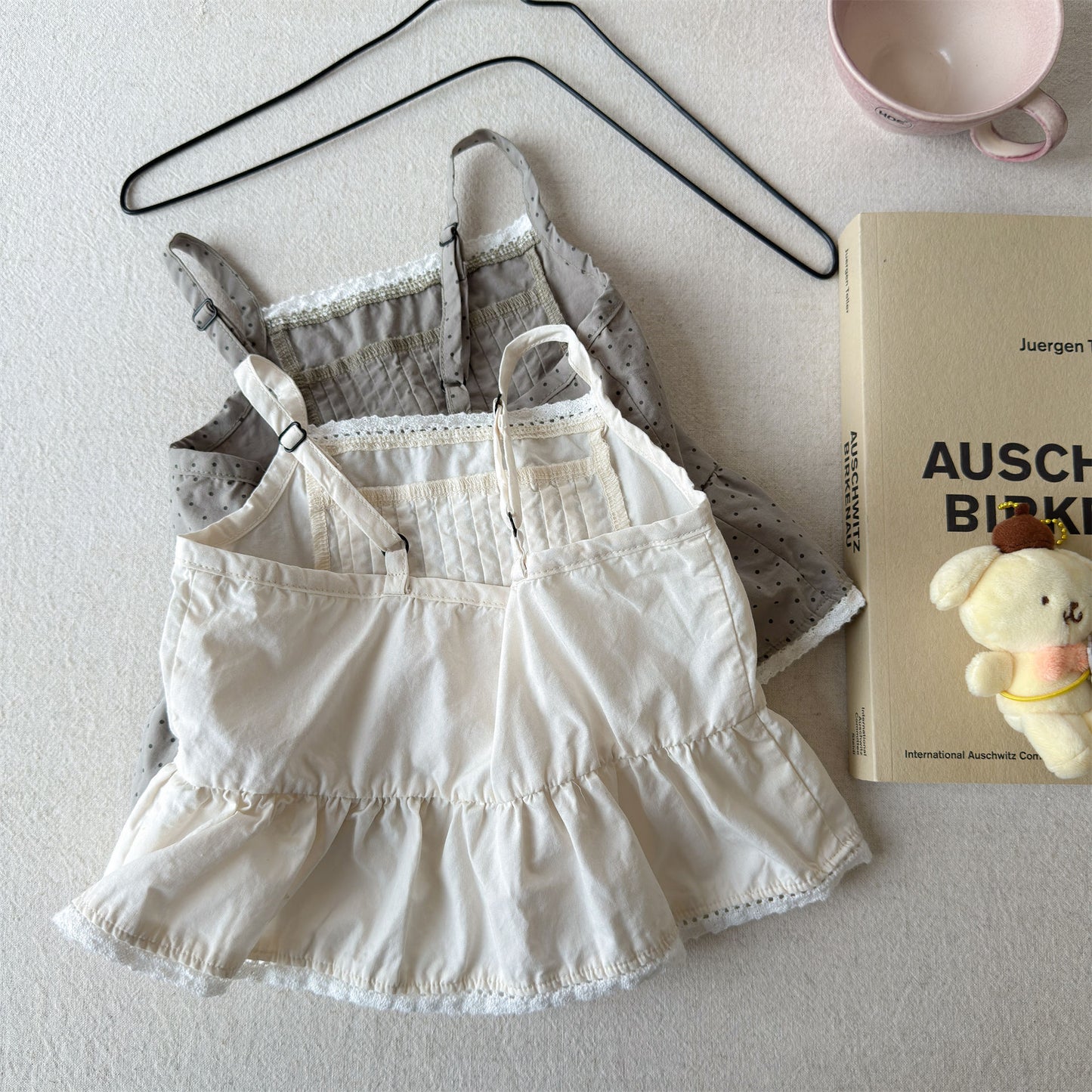 Sleeveless Pin-tuck Lace Cami ドット ノースリーブキャミソール【mh0013450】