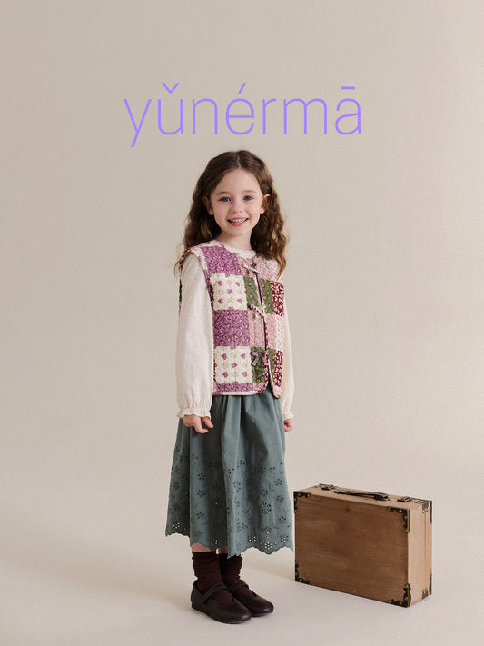 Kids' Junior Patchwork Flower Quilted Vest [mh0013986]