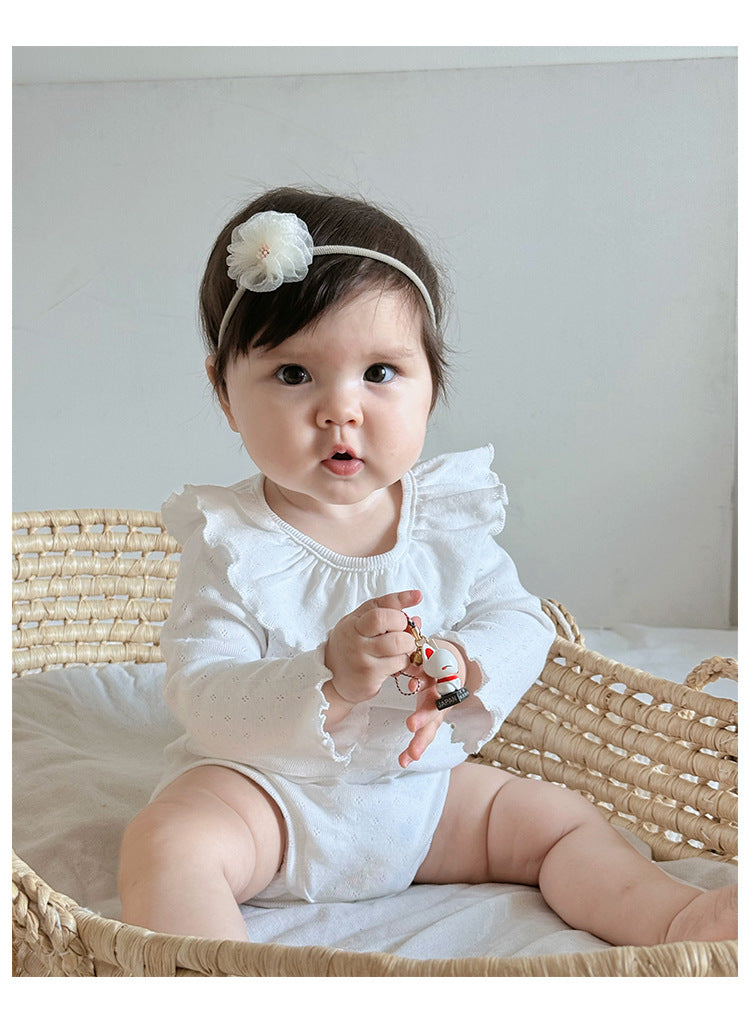 -レースニットラッフルフリル襟長袖ボディスーツケース【mh0010741】 - mamahalo shop - 長袖ロンパース -  べビー服 - 子供服 - 男の子 - 女の子