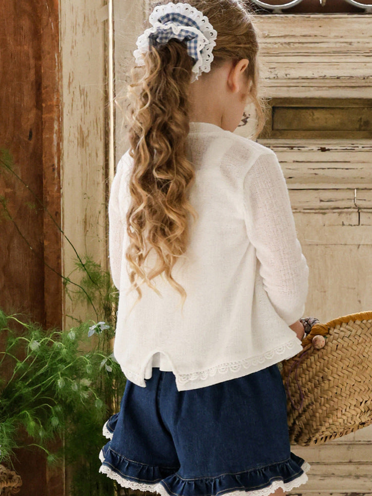 Lace Trim Knit Cardigan Openwork Summer Cardigan [mh0012984]