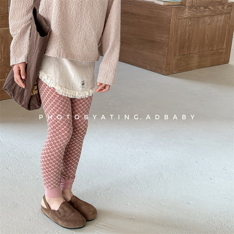 -キッズパンツ フラワープリントレギンスパンツ【mh0008969】 - mamahalo shop - レギンスパンツ -  べビー服 - 子供服 - 男の子 - 女の子