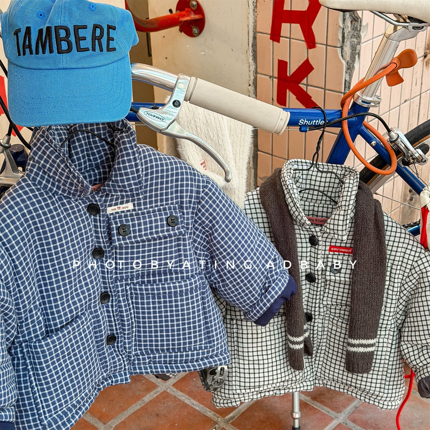 チェック柄ジャケット コート 中綿入り アウター【mh0011901】