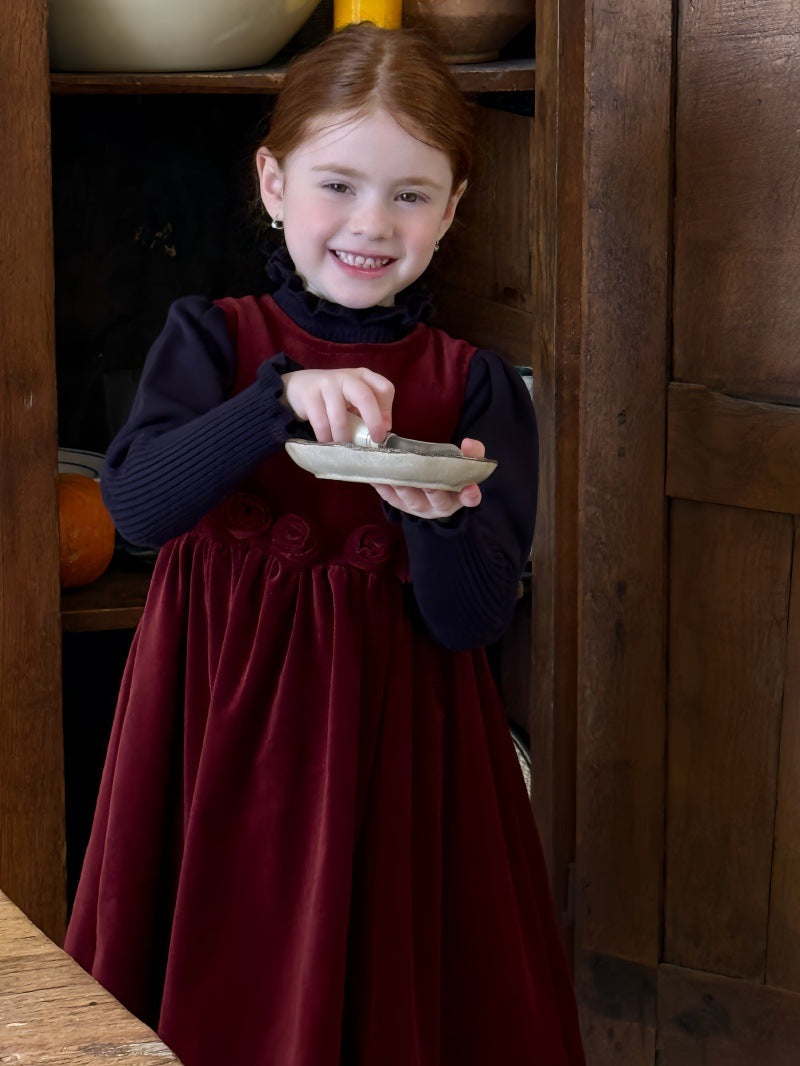 ノースリーブワンピース ローズモチーフ フレンチスタイルドレス【mh0011893】