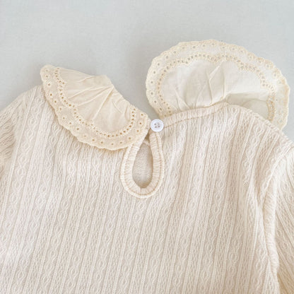 -ビッグフリルレース襟長袖Tシャツ【mh0010855】 - mamahalo shop - 長袖Tシャツ -  べビー服 - 子供服 - 男の子 - 女の子