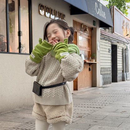 ケーブル編みクルーネックセーター【mh0010906】