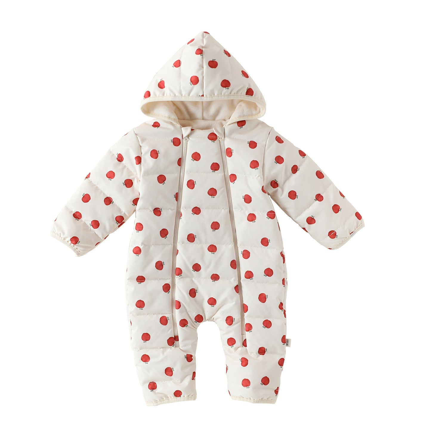 アウタージャンプスーツ プリント 中綿 厚手 フード付 キルティング【mh0011700】