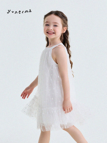 Embroidered Gauze Princess Dress フリル ノースリーブワンピース【mh0013173】