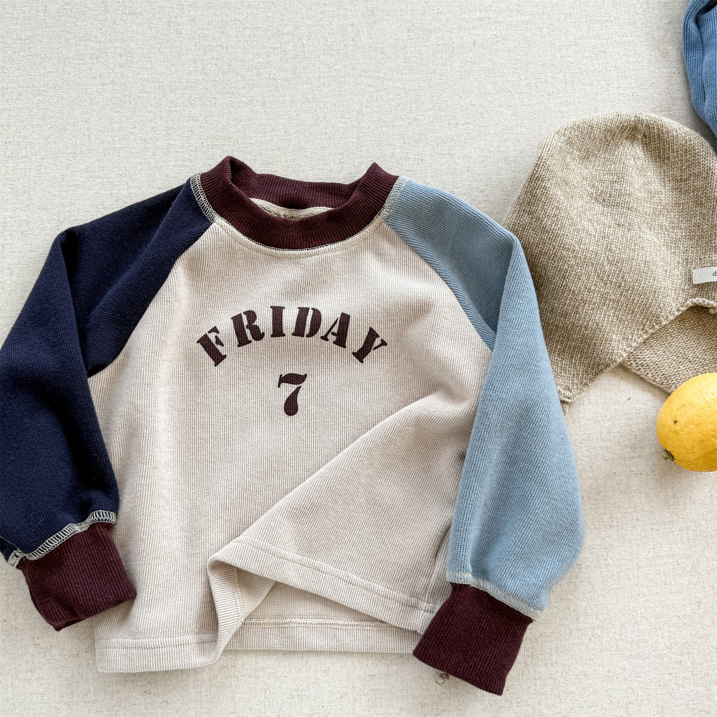 -ロゴプリント長袖スウェット ラグランTシャツ【mh0010812】 - mamahalo shop -  -  べビー服 - 子供服 - 男の子 - 女の子