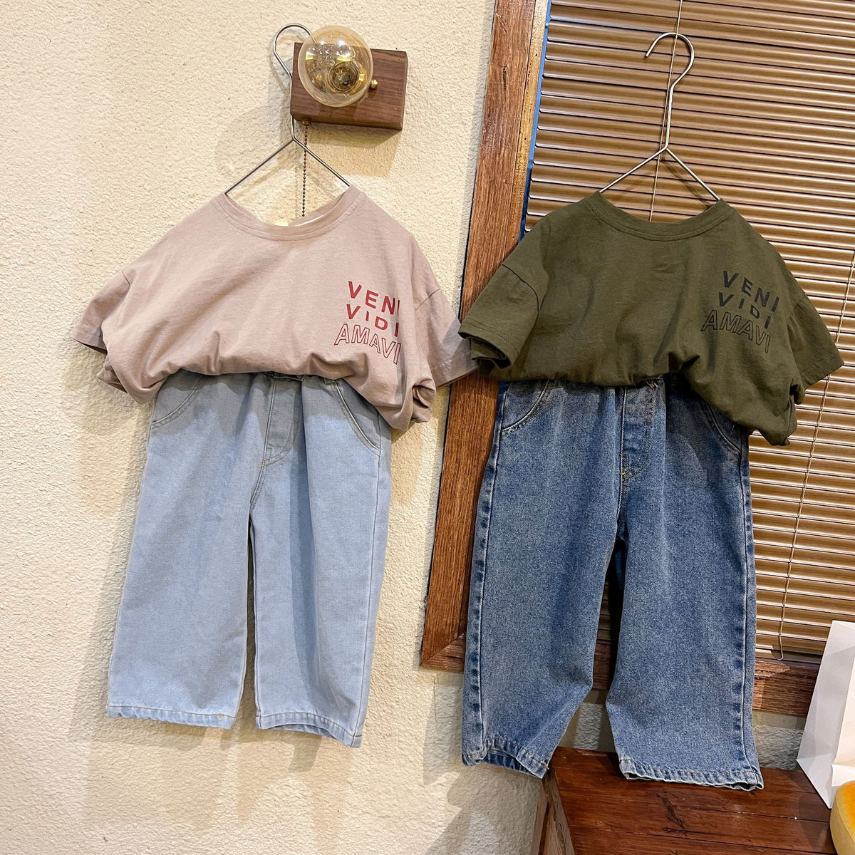 キッズ イージー ルーズ ワイド デニム ストレートパンツ【mh0000907】