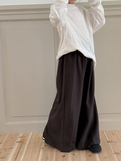 -スリット入りデザイン長袖トップス/ワイドパンツ【mh0010961】 - mamahalo shop - 長袖セットアップ -  べビー服 - 子供服 - 男の子 - 女の子