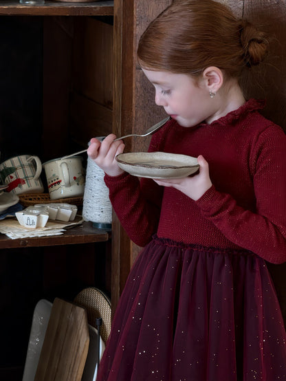 長袖ワンピース チュチュチュールスカート スパンコール ドレス【mh0011886】