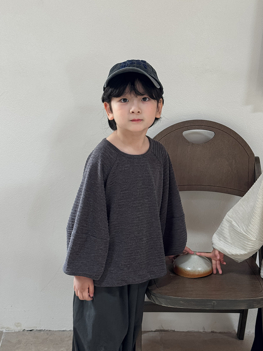 Kids' Striped Raglan Long-Sleeve T-Shirt   【mh0014785】