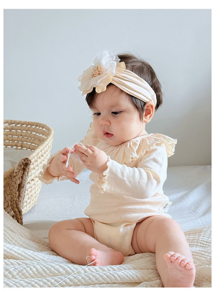 -レースニットラッフルフリル襟長袖ボディスーツケース【mh0010741】 - mamahalo shop - 長袖ロンパース -  べビー服 - 子供服 - 男の子 - 女の子