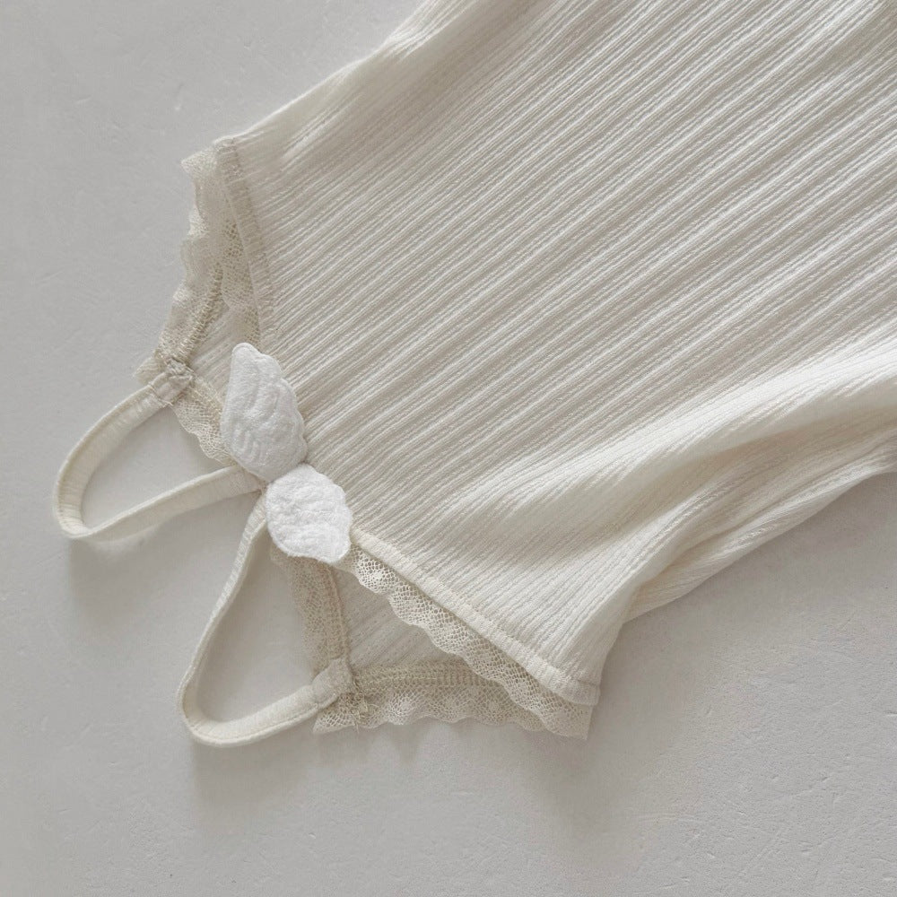レーストリム キャミソール フリルパンツインスカート セット【mh0013785】