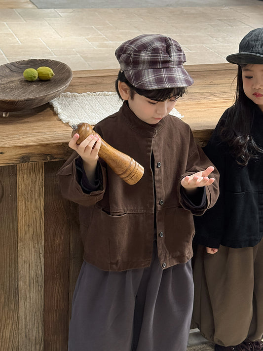 Kids' Stand-Collar Big-Pocket Jacket【mh0014783】