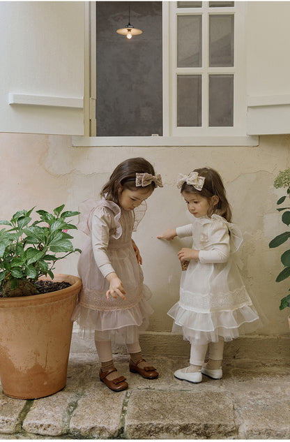 -襟元フリル長袖Tシャツ レース切り替えブラウス【mh0010832】 - mamahalo shop - 長袖Tシャツ -  べビー服 - 子供服 - 男の子 - 女の子