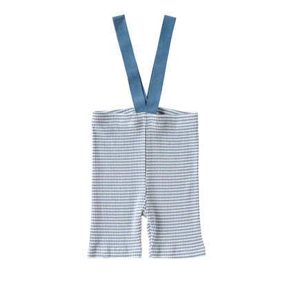 High Waisted Suspender Cotton Shorts Gingham Suspender Half Pants [mh0012782]
