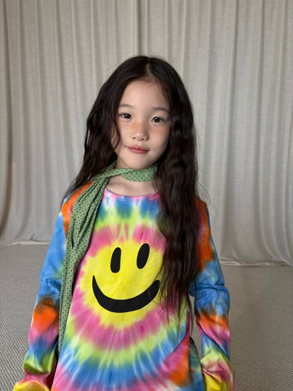 yummy&rocky | Tie Dye Smiley Cotton Long Sleeve T-Shirt [mh0020168]