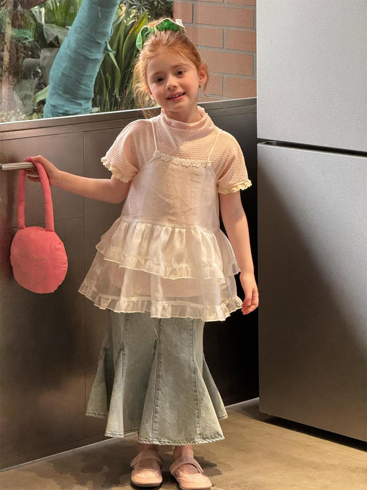 Tiered Mesh Princess Camisole [mh0012875]