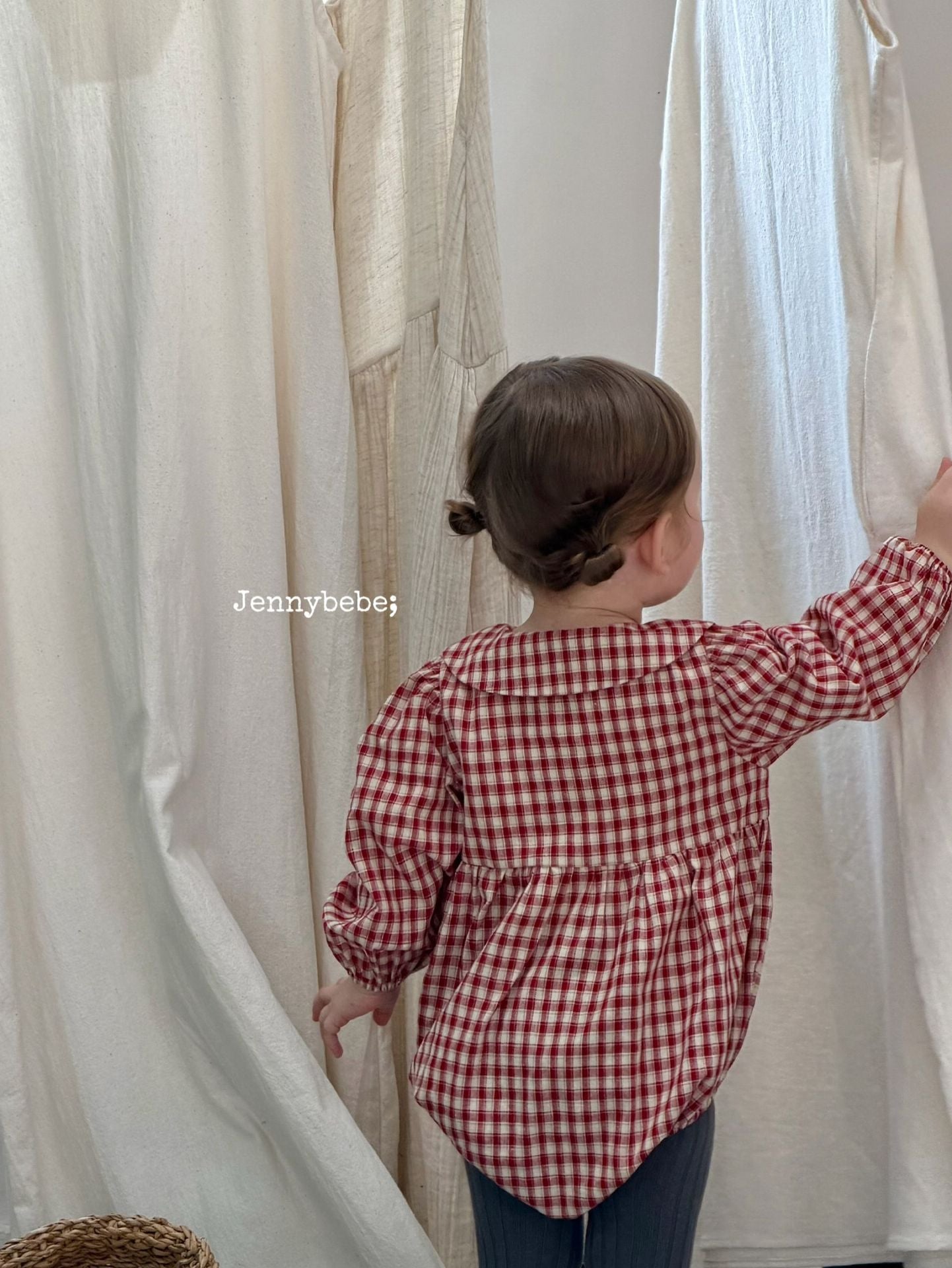 Baby Plaid Peter Pan Collar Long Sleeve Romper [mh0013888]