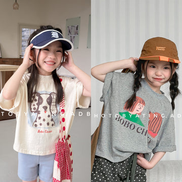 Dalmatian Graphic Cotton Jersey Short Sleeve T-Shirt Animal Print T-Shirt [mh0012660]