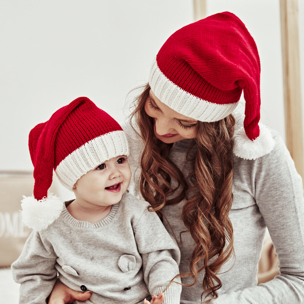 Baby Kids Knit Santa Pom-pom Hat Knit Cap 【mh0000889】