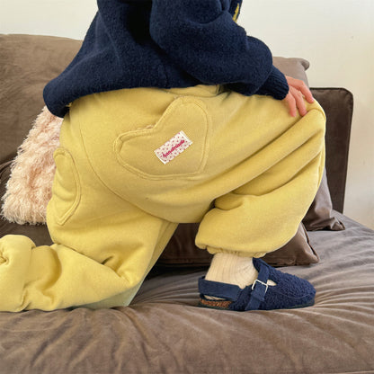 ハートポケットスウェットパンツ ジョガーパンツ 裏起毛【mh0011925】