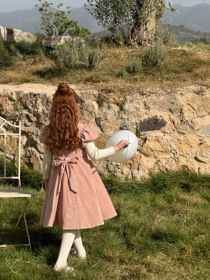 半袖パフスリーブワンピース レトロ クラッシック 発表会 ドレス【mh0011892】