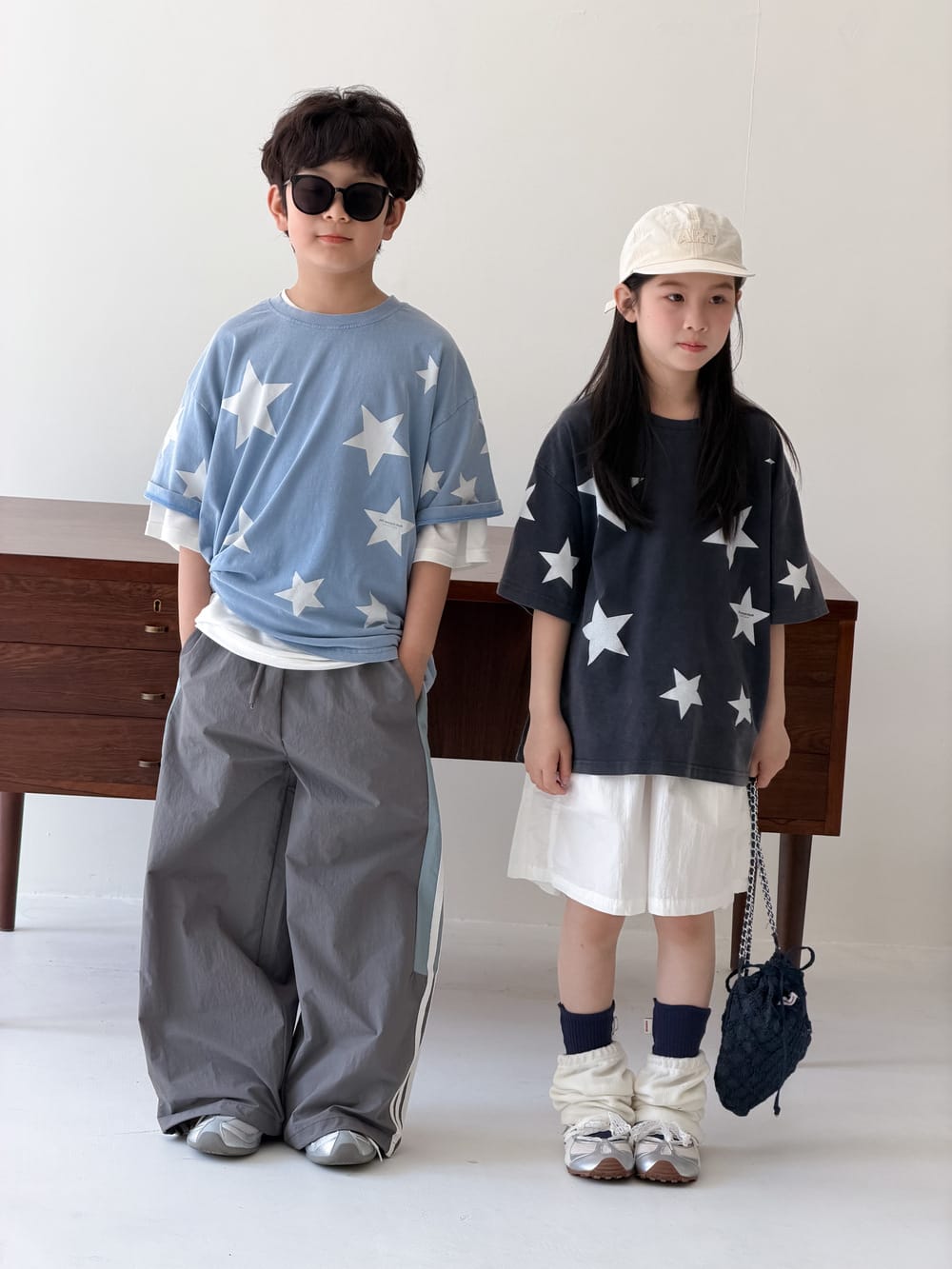 Star Print Loose Tee 星柄 半袖Tシャツ【mh0013524】