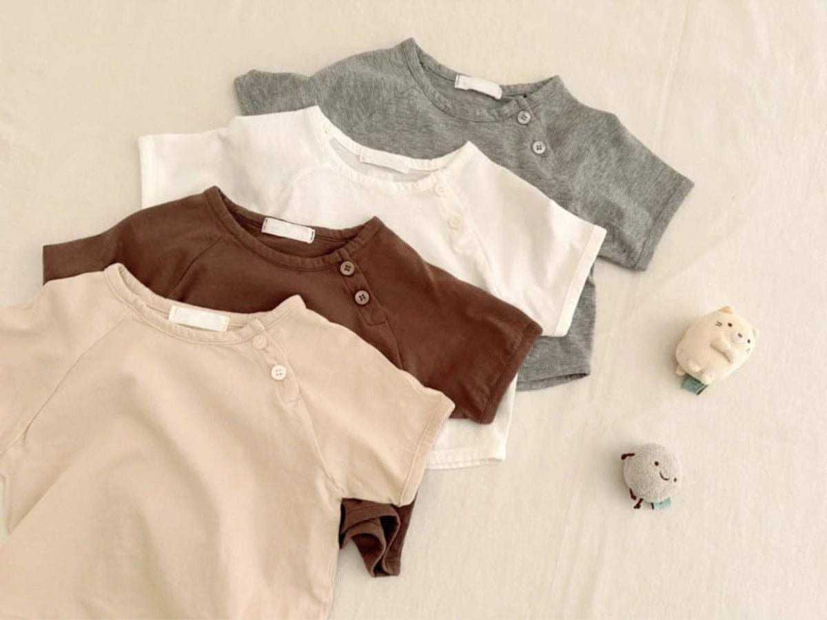 Solid Cotton Short Sleeve Tee プレーン 半袖Tシャツ【mh0013506】