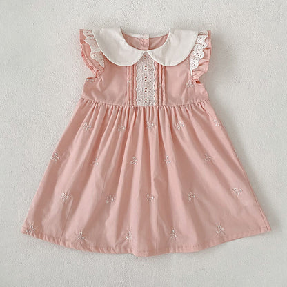 Bow Embroidery Ruffle Romper Dress ラッフル ロンパース ワンピース【mh0013161】