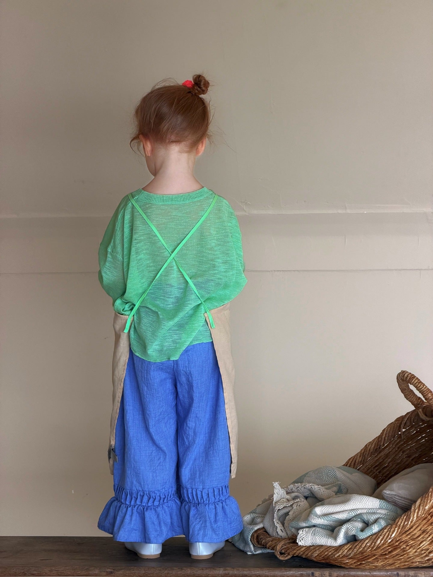 Green Ice Silk Sun-Protection Knitted Top シアー 長袖サマーセーター【mh0013405】
