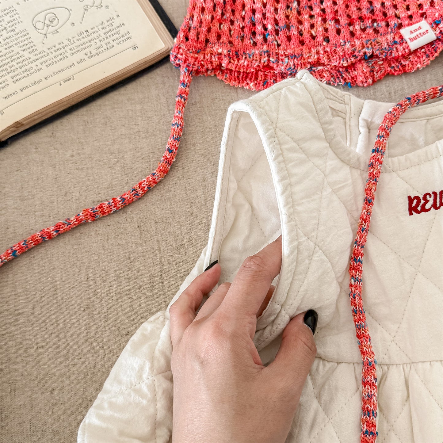 キルティングノースリーブワンピース【mh0010907】