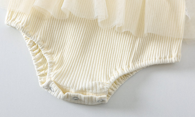 Baby Lace Tulle Frill Short Sleeve Romper Headband Set【mh0001835】